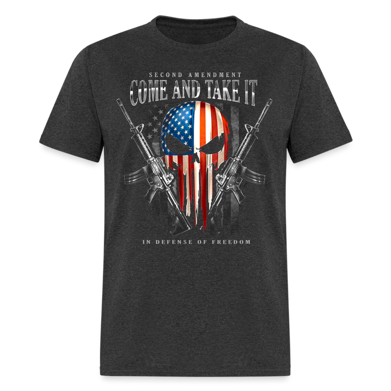 Second Amendment Come And Take It In Defense Of Freedom T Shirt - heather black