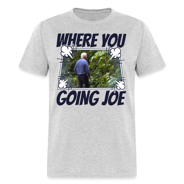 Where You Going Joe T Shirt - heather gray