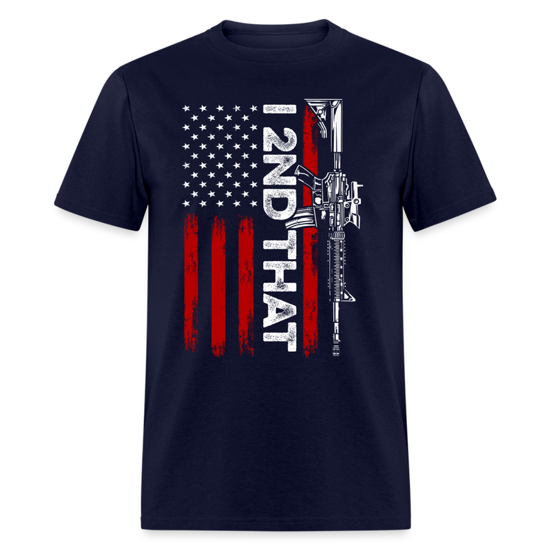 I 2nd That Second Amendment American Flag T Shirt - navy