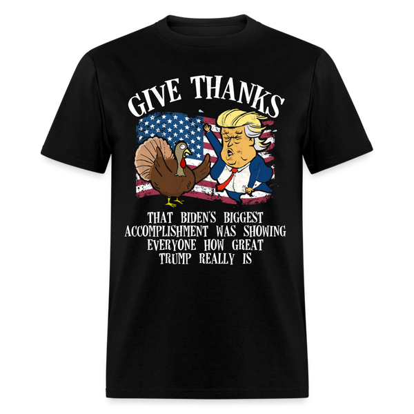 Give Thanks Trump T Shirt - black