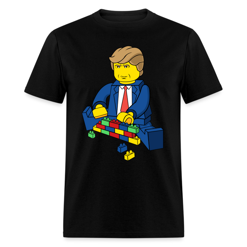 Trump Build A Wall Toy Brick T Shirt - black