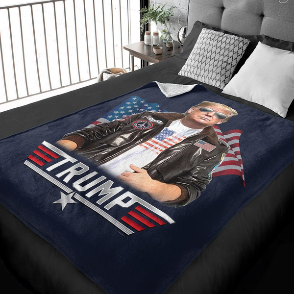 Patriotic Trump Velveteen Plush Blanket