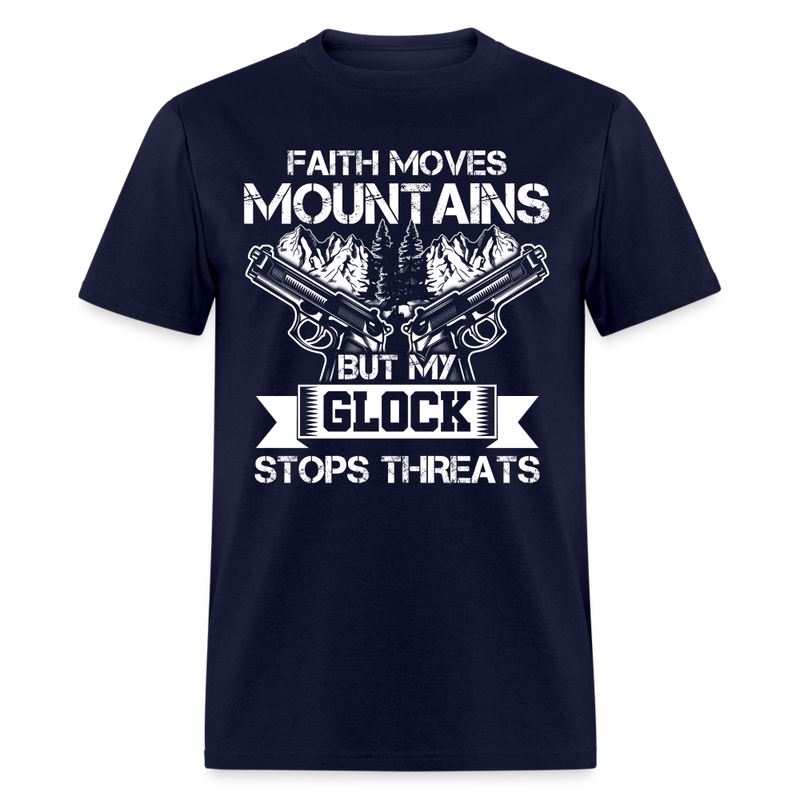 Faith Moves Mountains T Shirt - navy