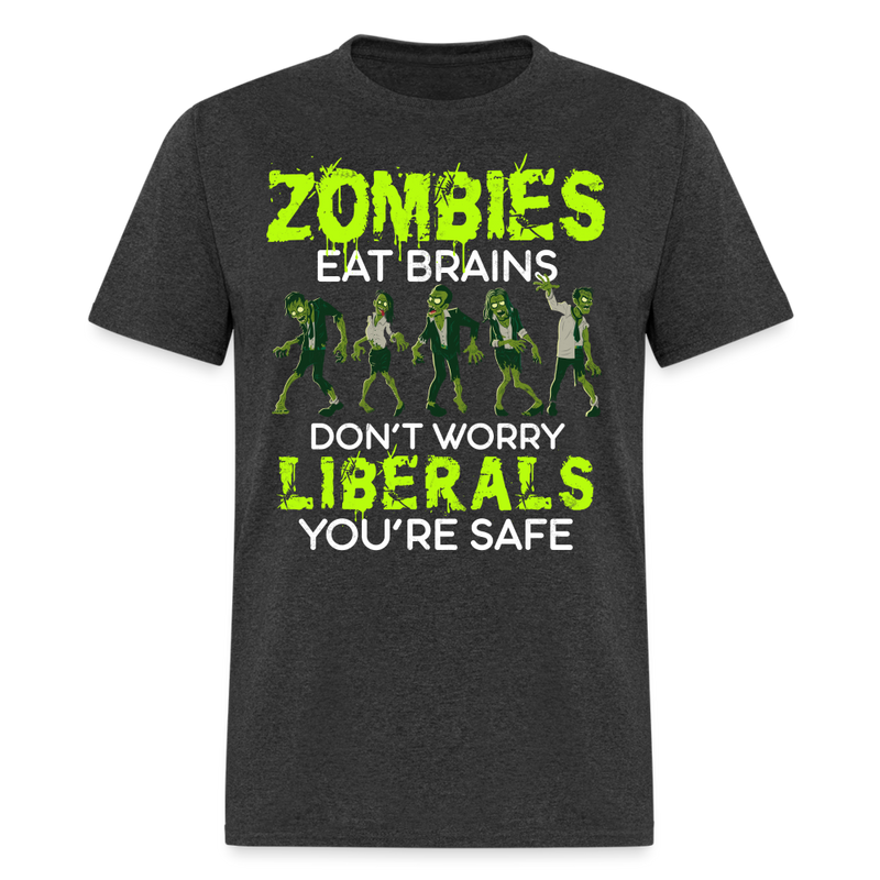 Zombies Eat Brains T Shirt - heather black