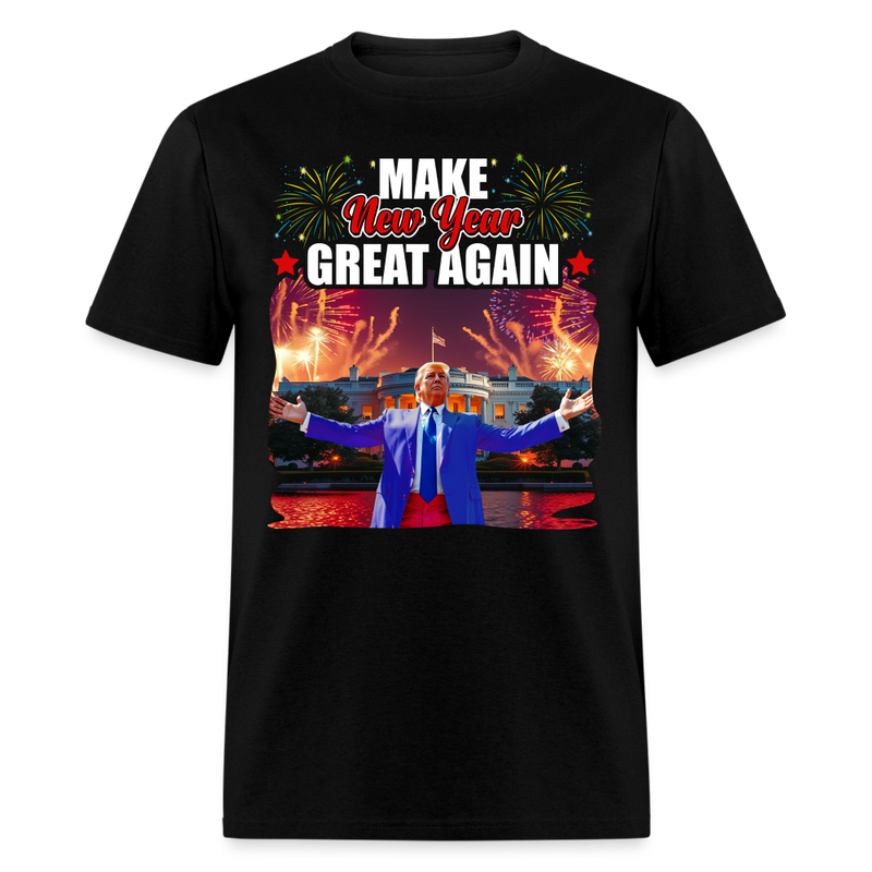 Trump Make New Year Great Again 2025 T Shirt - black