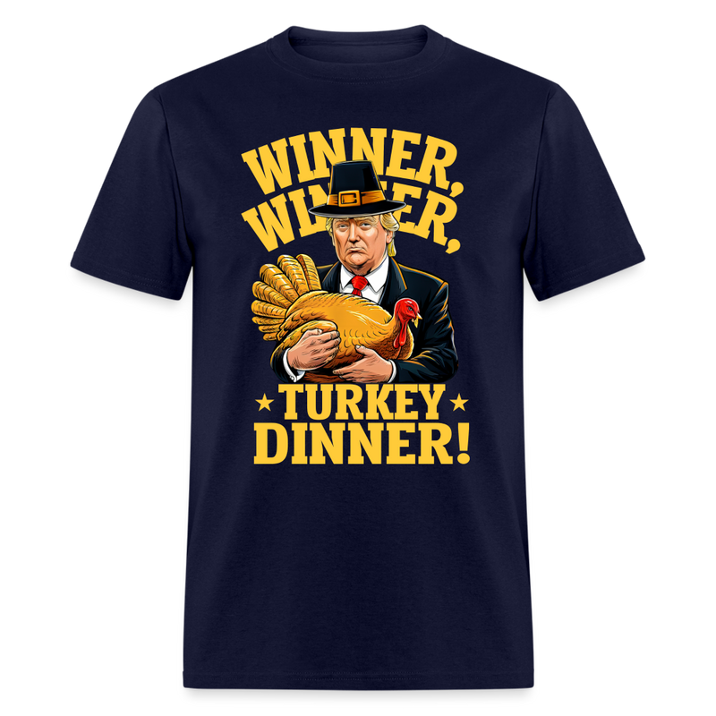 Funny Trump Winner Turkey Dinner Thanksgiving T Shirt - navy