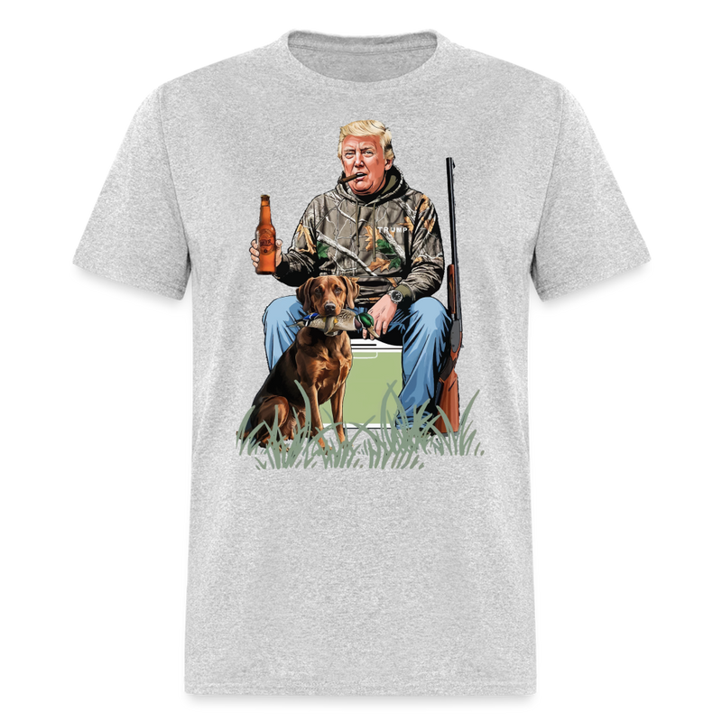 Duck Hunting Trump T Shirt - 2 - heather gray