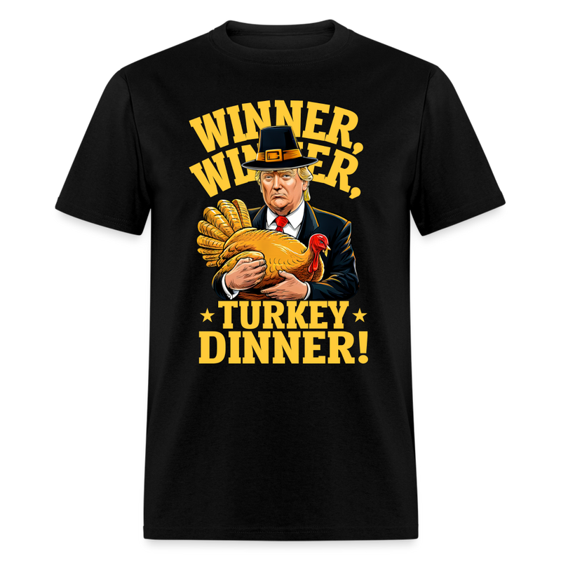 Funny Trump Winner Turkey Dinner Thanksgiving T Shirt - black