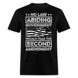 No Law Abiding Government T Shirt - black