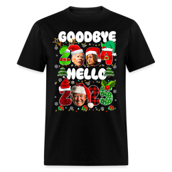 Funny Goodbye 2024 Hello 2025 T Shirt - black