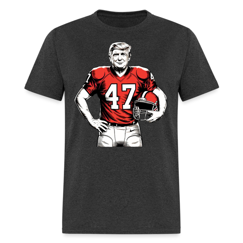 Donald Trump 2024 President 47th Football T Shirt - heather black