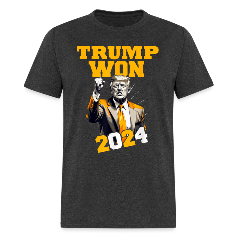 Trump Won 2024 3 T Shirt - heather black