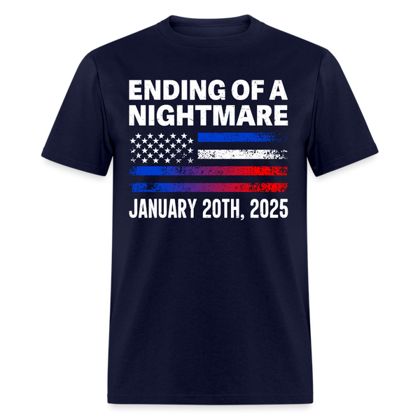 Ending Of A Nightmare Inauguration US Flag T Shirt - navy