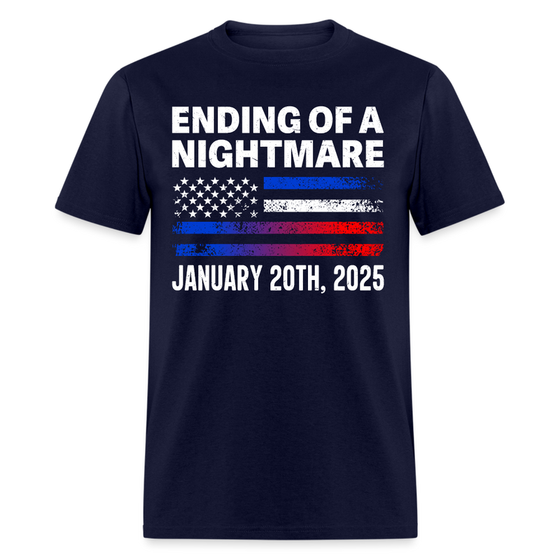 Ending Of A Nightmare Inauguration US Flag T Shirt - navy