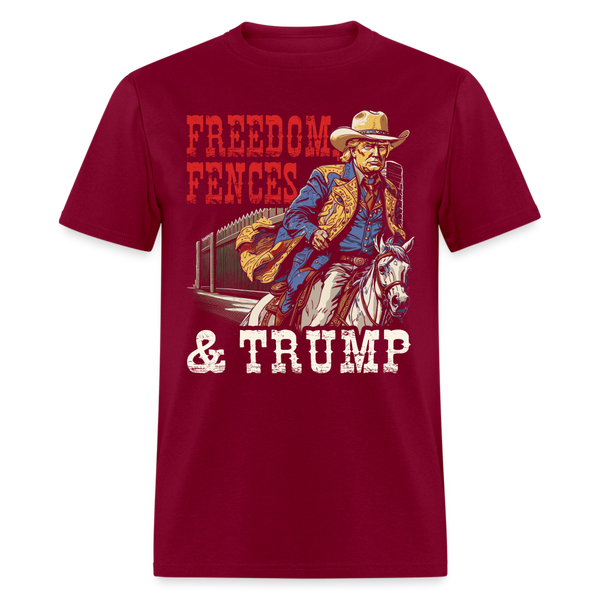 Freedom Fences T Shirt - burgundy