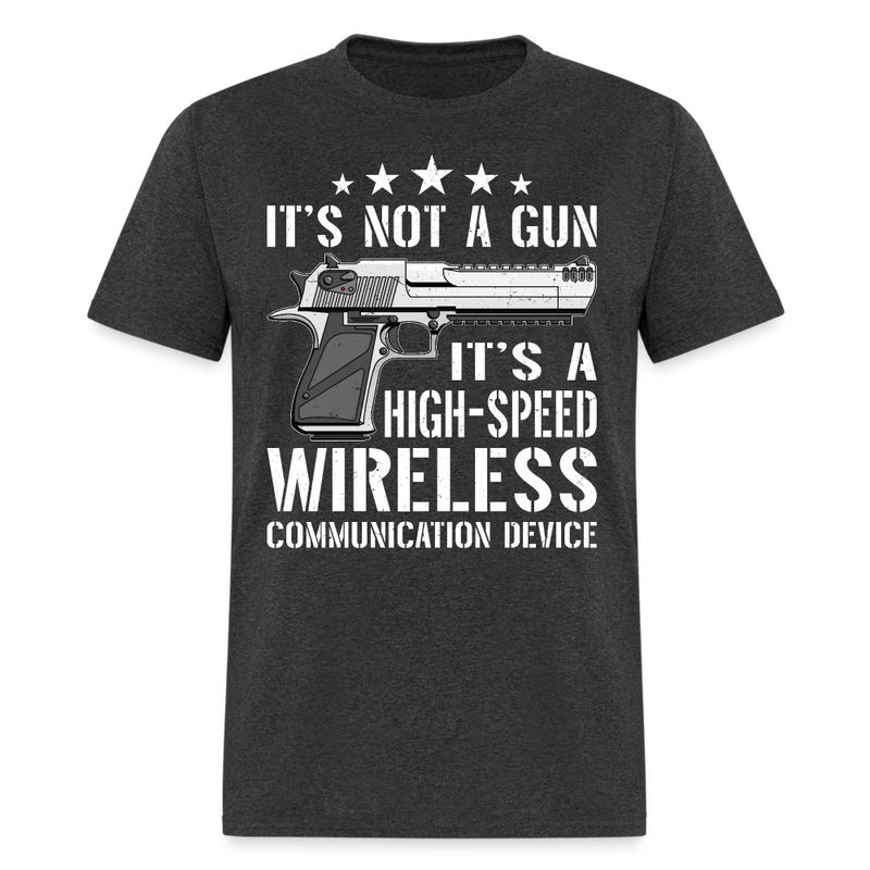 It's Not A Gun T Shirt - heather black