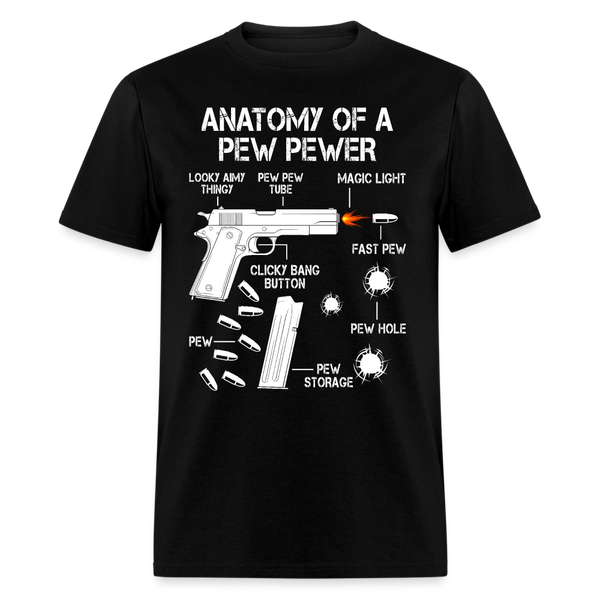 Anatomy Of A Pew Pewer T Shirt - black