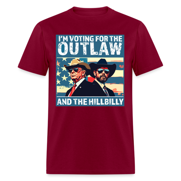 I'm Voting For The Outlaw And Hillbilly T Shirt - burgundy