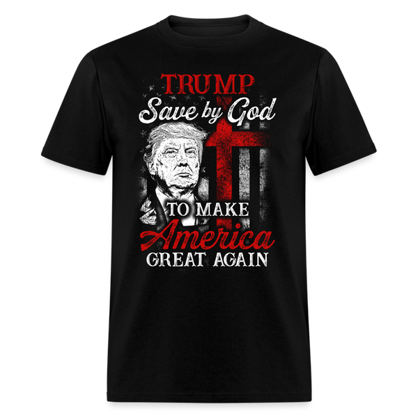 Trump Save by God To Make America Great Again T Shirt - 3 - black