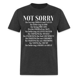 Not Sorry T Shirt - heather black