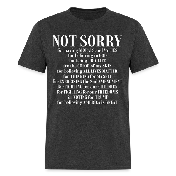 Not Sorry T Shirt - heather black