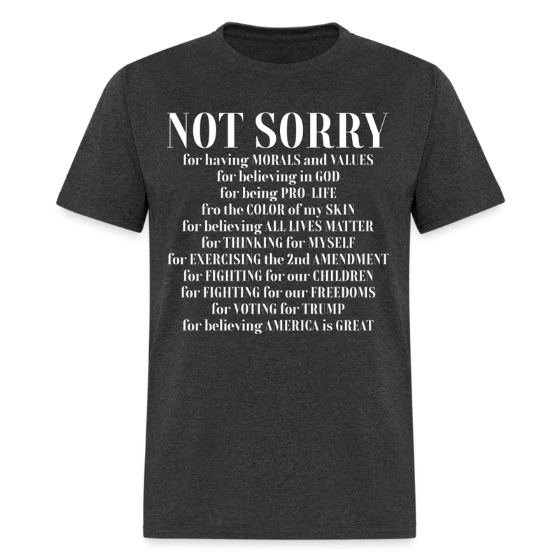 Not Sorry T Shirt - heather black