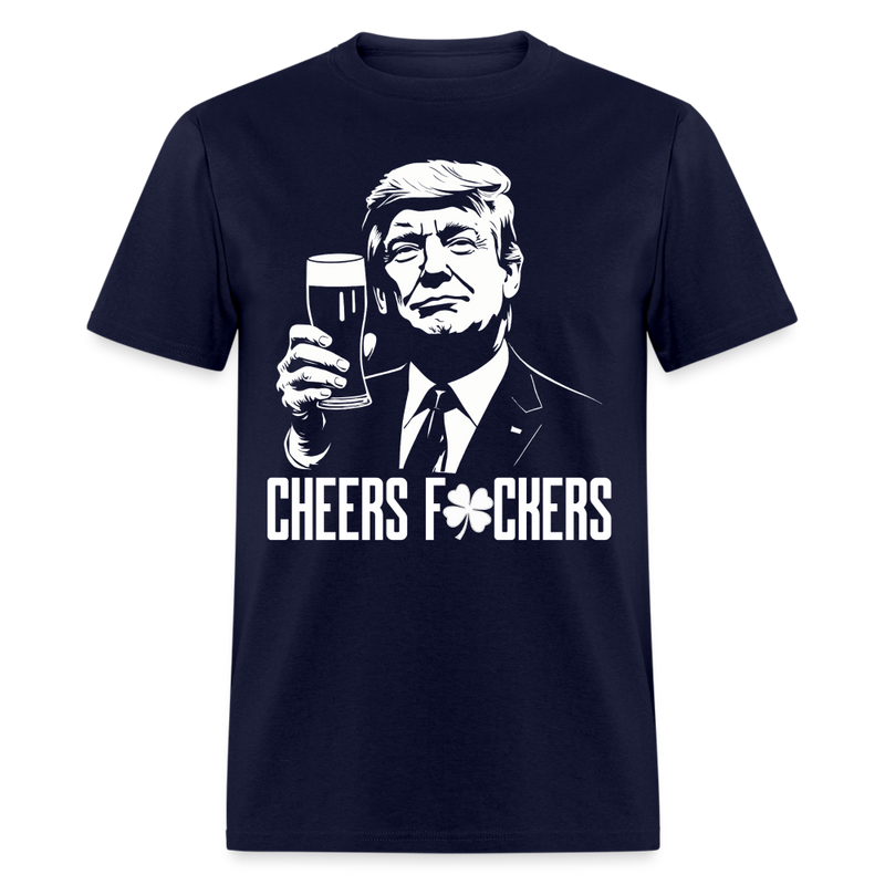 Cheers Donald Trump St Patricks Day T Shirt - navy