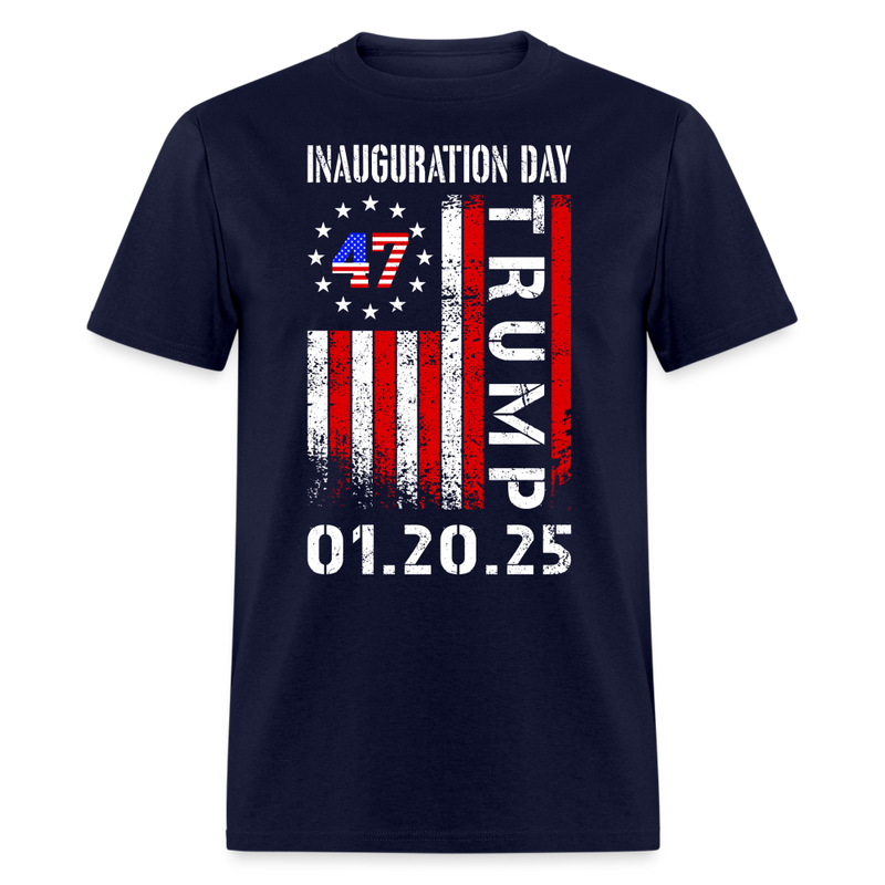 Trump Inauguration Day 2025 47th President USA Flag T Shirt - navy