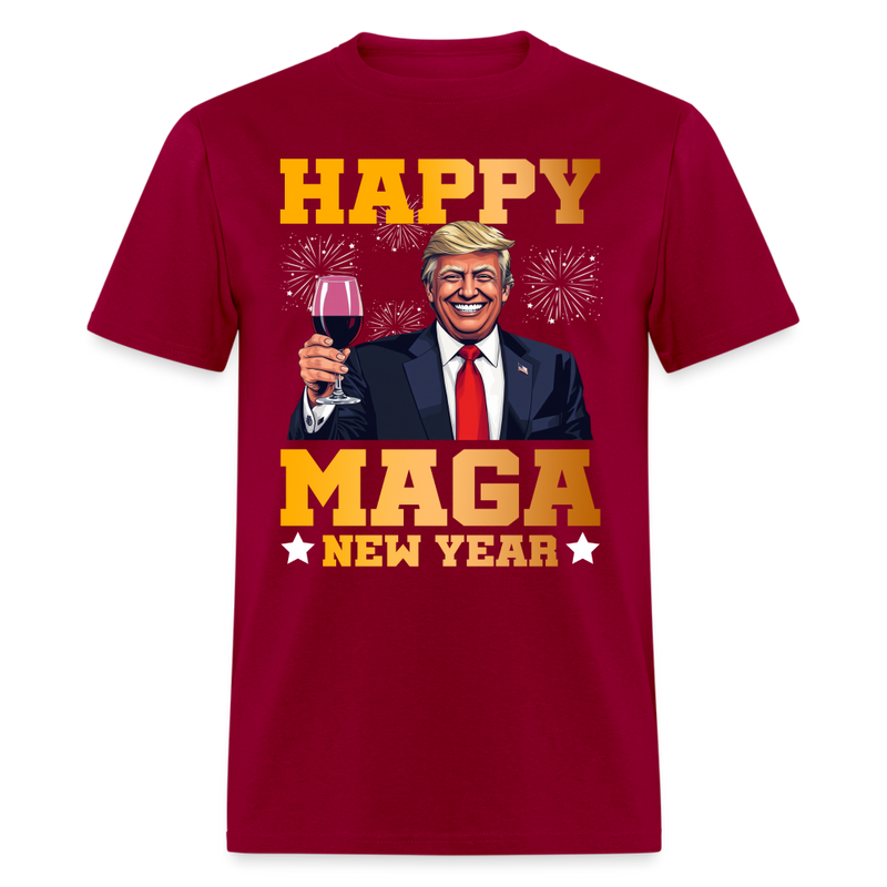 Happy MAGA New Year T Shirt - dark red