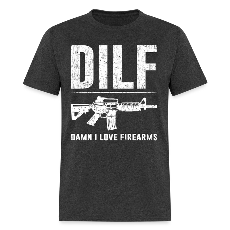 Damn I Love Firearms T Shirt - heather black