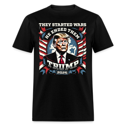 They Started Wars He Ended Them Trump 2025 T Shirt - black