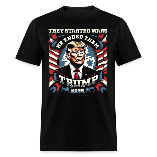 They Started Wars He Ended Them Trump 2025 T Shirt - black