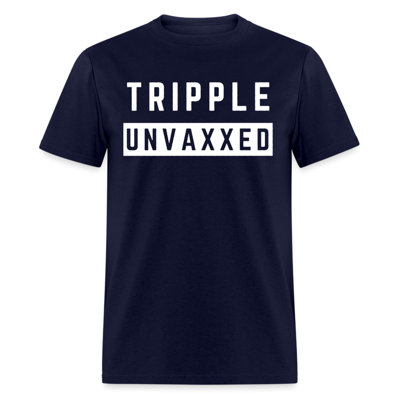 Tripple Unvaxxed T Shirt - navy