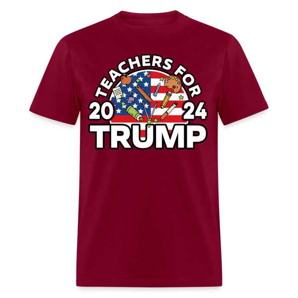 Teachers For Trump 2024 T Shirt - burgundy