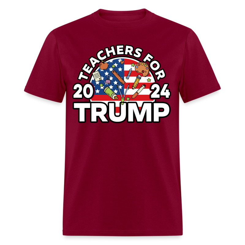 Teachers For Trump 2024 T Shirt - burgundy