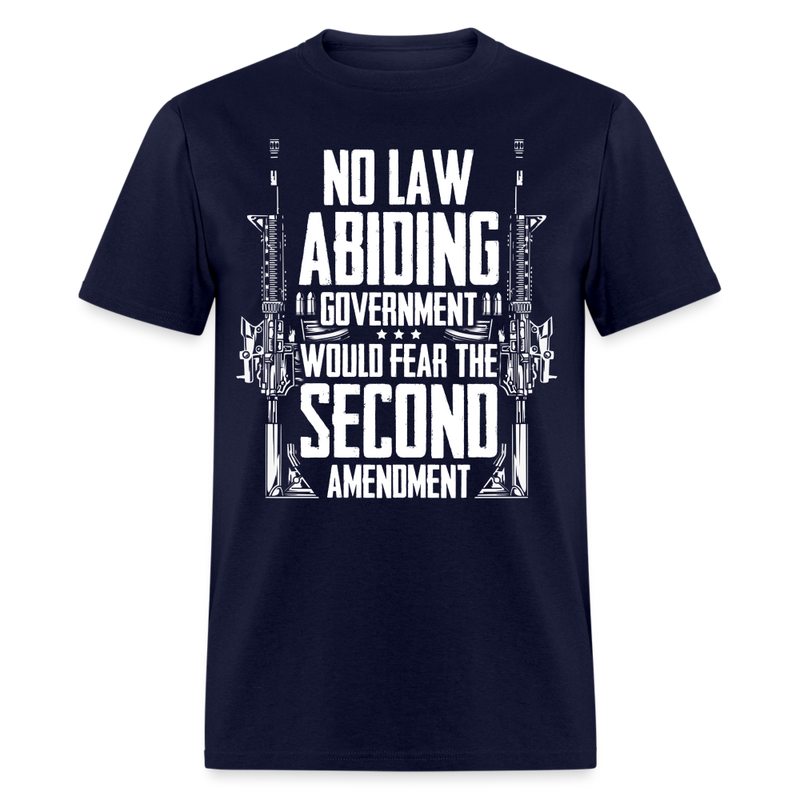 No Law Abiding Government T Shirt - 2 - navy