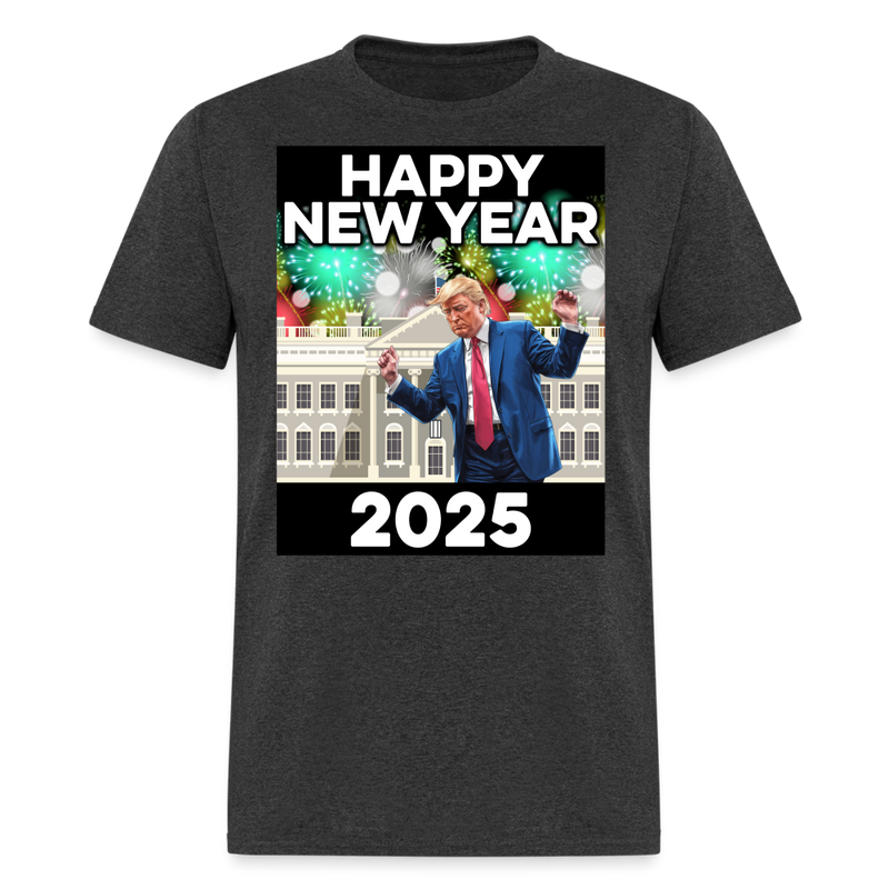 Happy New Year 2025 Trump Dancing T Shirt - heather black