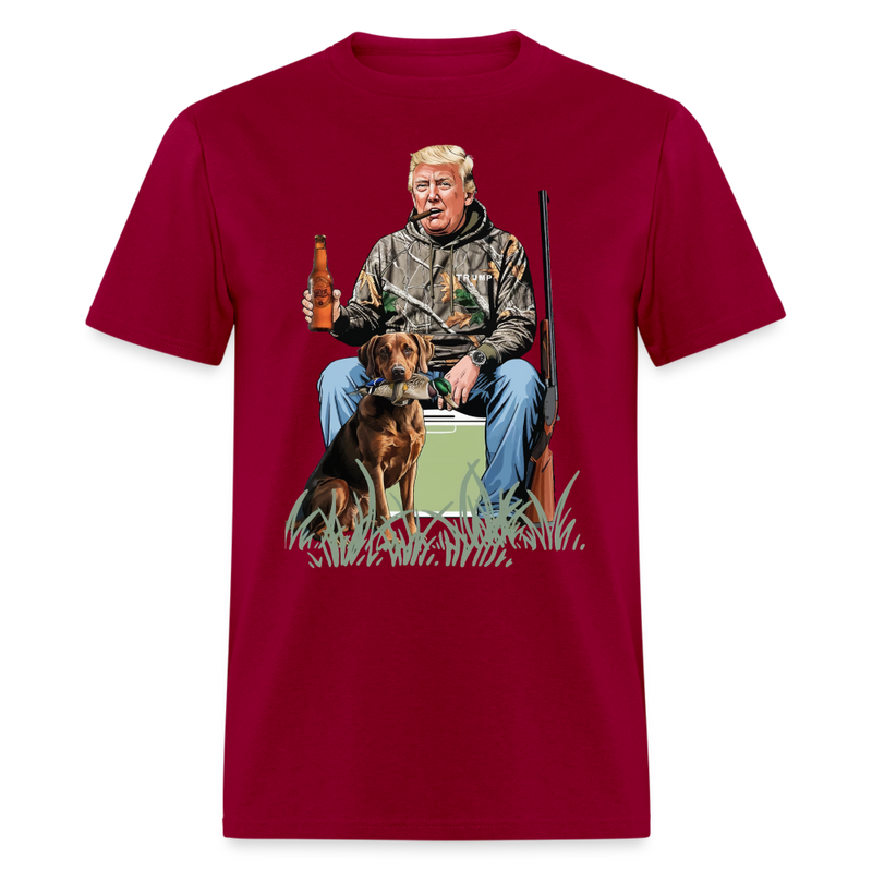 Duck Hunting Trump T Shirt - 2 - dark red