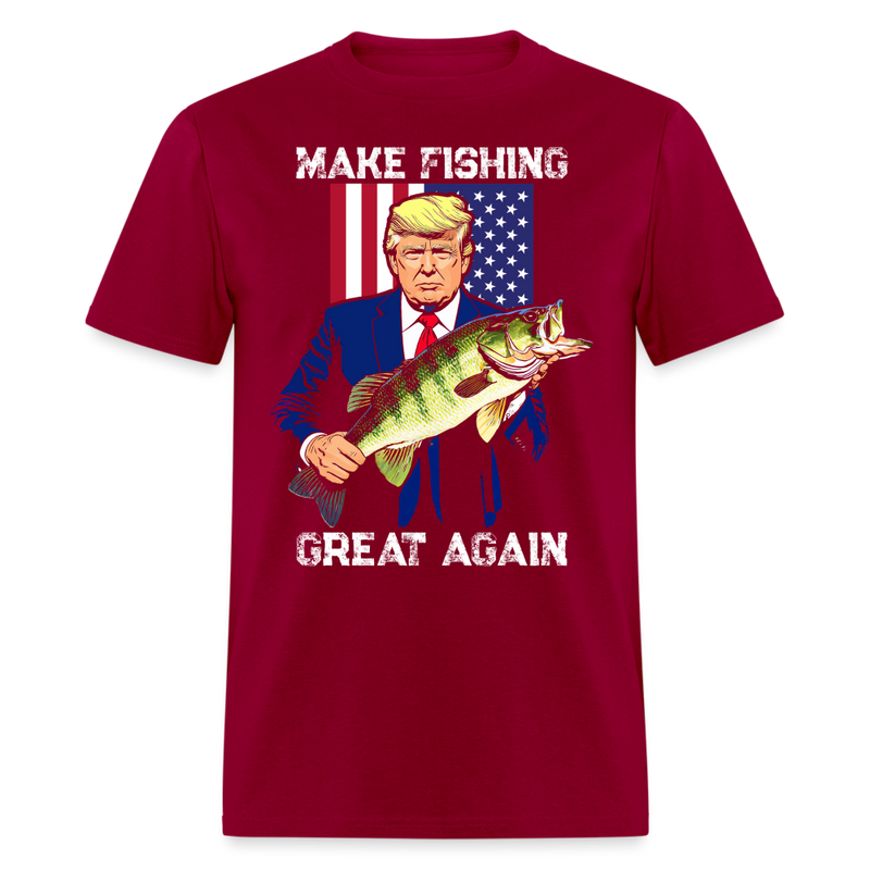 Make Fishing Great Again T Shirt - dark red