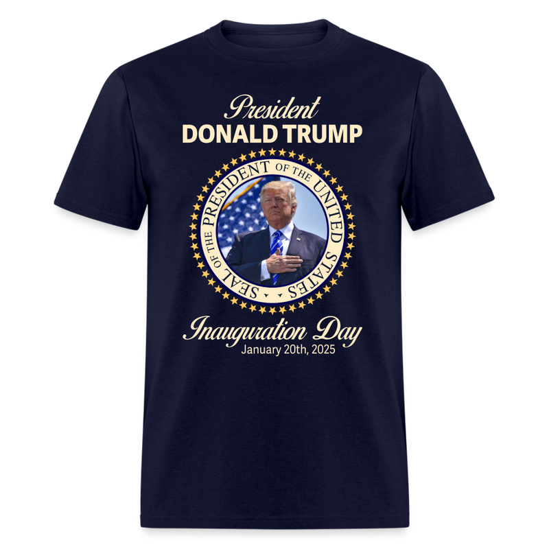 Trump Won Election Inauguration January 2025 T Shirt - navy