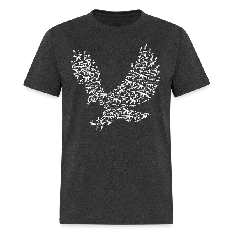 Bald Eagle Gun T Shirt - heather black