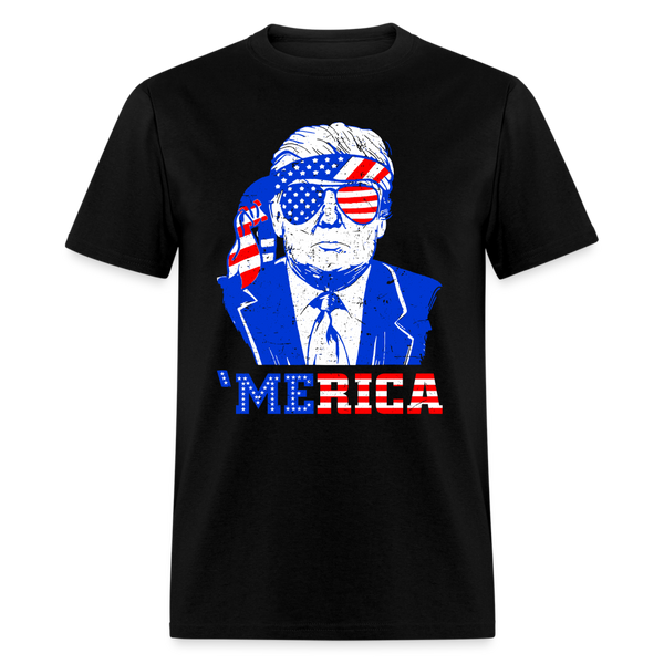 Donald Trump Merica Trump Sunglass US Flag T Shirt - black