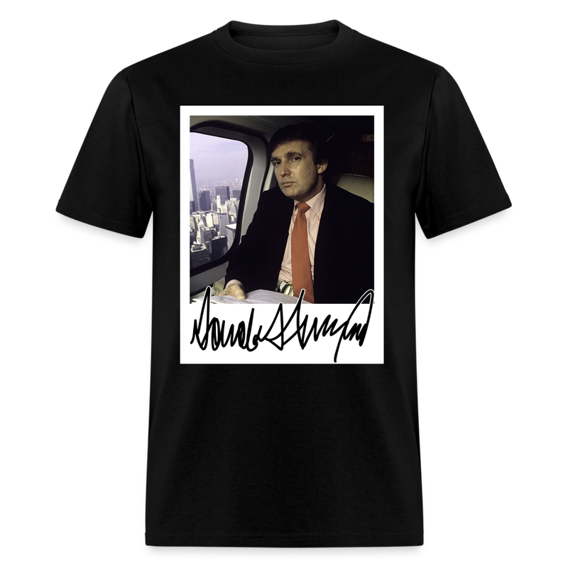 Donald J. Trump Portrait Signature Signed T Shirt - black