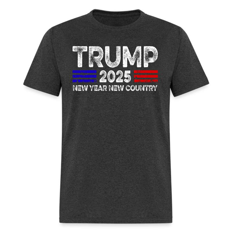 Trump 2025 New Year New Country T Shirt - heather black