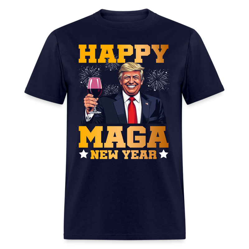 Happy MAGA New Year T Shirt - navy