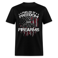 Fueled By Freedom And Firearms T Shirt - black