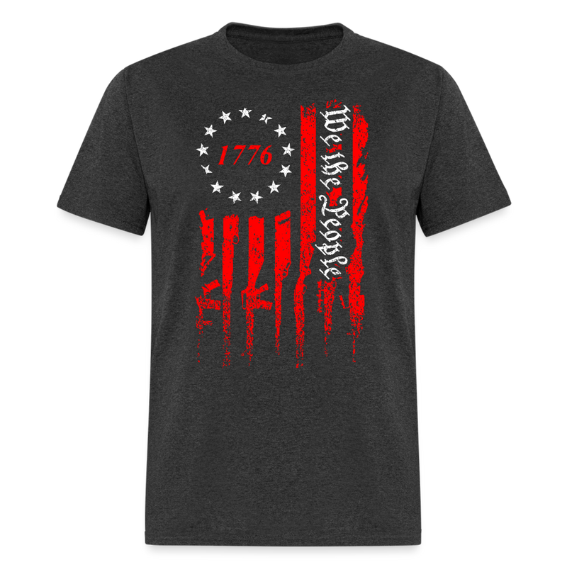 We The People Gun American Flag 1776 T Shirt - heather black