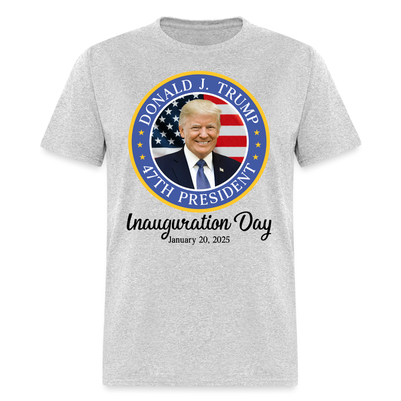 President Donald Trump Inauguration Day T Shirt - heather gray