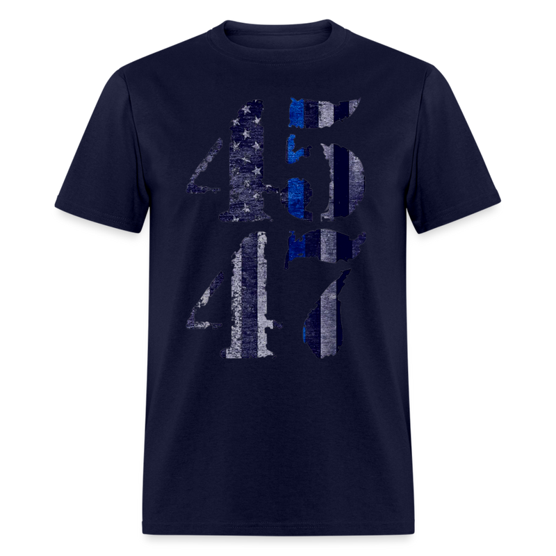 Blue Police For 45 47 Trump T Shirt - navy