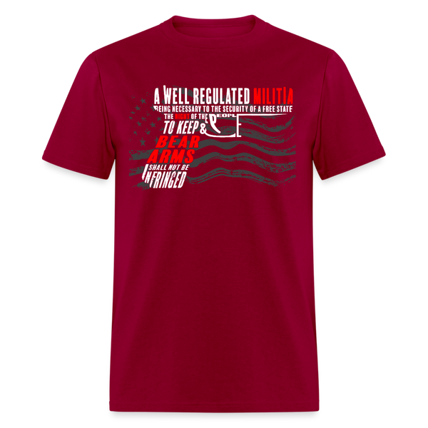 Second Amendment Pistol T Shirt - dark red